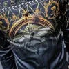 Ny 2018 Höst Mens Guldskjortor Social Club Shirt Luxury Shirts Camisa Slim Fit Black Gold Mens Designer 3XL 4XL