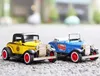 Cartoon Alloy Car Model Toys, Classic Car, Pickup Truck, School Bus with Light, Sound, Pull-back, for Kid' Birthday' Party Gifts, Collecting