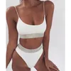 Sexy Bikini Bademode Damen Badeanzug Brasilianisches Bikini Set Grün Print Neckholder Top Strandmode Badeanzüge S-XL