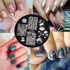 10Pcs Nail Plates + Clear Jelly Silicone Nail Art Stamper Raschietto con Cap Stamping Template Immagine Piatti Nail Stamp Plate Tool