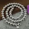 Livraison gratuite avec numéro de suivi Meilleur NOUVEAU 925 ARGENT STERLING 4MM 6MM 8MM 10MM Sliver Solid Ball CHAÎNES RONDES COLLIERS BIJOUX HJ189