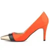 Marka tasarımcı-Sapatos Feminino Bayan Sivri Burun Patent Pu Deri Topuklar Korse Stil Çalışma Mahkemesi Ayakkabı Pompalar ABD 4-11 D0070