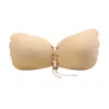 Bras Sexy Kobiety Klej Silikonowy Niewidzialny Intymatorów Akcesoria Skrzydło Bra Stick Gel Push Up Backless Bez Ramiączek Liny Suknia Ślubna Czarny / Beige G2356B-C