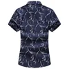 Hele Nieuwe Mode Merk Zomer Casual Shirts Heren Katoen Ademend Print Business Korte Mouwen Shirts Man Plus Size 7XL clot277H