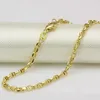 Fine Au750 Real 18K Yellow Gold Chain Women Men Stud Link Necklace 24inch
