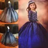 2018 Fairy Princess Flower Girls Dress Бусы Совок С Длинным Рукавом Кружева Аппликации Девушки Pageant Платья Мода Тюль Малыша День Рождения Dress