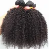 Moda Brasiliana Vergine Vergine Remy Hair Kinky Capelli ricci trama umana morbida doppia estensione dei capelli disegnati capelli senza trucco colore nero naturale
