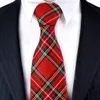 G96 Checked Plaid Scottish Tartan Röd Crimson Multicolor Mens Slipsar Slipsar Bomull Gratis Frakt Passgåva För Män Partal