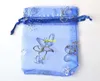 1000pcs/lot 7*9cm 9*12 11x16 13*18cm 15*20cm 17*23 20x30cm Organza Bag Butterfly Wedding Pouches Jewelry Packaging Gift Bags