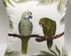 Deluxe Nakış Papağanları Tesis Tasarımcısı Yastık Kapak Kanepe Yastık Kapağı Tuval Ev Yatak Dekoratif Yastık Kılıfı 18x18 Quot Sel1610514