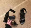 2018 der neuesten Frauen aus echtem Leder hochhackigen Sandalen Star-Designer mit dem gleichen Senioren Designer SIZE-35-40