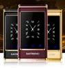 Luxe flip 3.0 inch dubbele touchscreen mobiele telefoons dubbele simkaart MP3 FM gouden mobiele telefoons grote toetsenbord letters luid luidspreker mobiele mobiele telefoon