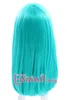 Vrouwen Bulma Medium Lange Rechte Anime Teal Green Party Hair Pruiken Cosplay Pruik