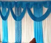 3MH x 6 MW Wit achtergrond Blauw Verkoop Drape Ice Silk Curtain Stage Decoratie 1 van de bruiloft achtergrond