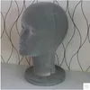 Mousse de polystyrène Modèle Chapeau tête Mannequin perruque grise affichage Holder stand Tête de femme