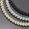 Hip Hop Diamonds Tennis Bracelet Men Trendy Simple سلسلة المجوهرات 8 26 بوصة ثلاثة ألوان الفضة الذهبية Black2284