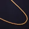 4 mm*16-30 inch Twist chain plated 18k gold necklace fashion personality sautoir Man/woman gold couples necklace Fit Pendant