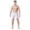 Compression Mesh Shorts Long Boxers Men Spandex Boxershorts Men Bamboo Cueca Boxer Homme Breathable Long Leg Pouch Underpants