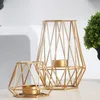 Modern Geometric Tealight Candle Holder Metallic Gold Hexagon Shaped Metal Decoration for Home Wedding Churches Restaurang Event