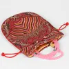 Seawater Small Drawstring Pouches Chinese Silk Brocade Jewelry Pouch Gift Bag Handmade Cloth Bags with Lining 10.5x12.5cm 3pcs/lot