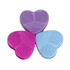 Pennelli per trucco pulito a forma di cuore colorato Pennello per lavaggio Guanto in silice Scrubber Board Strumenti per la pulizia cosmetica1178516