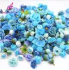 Lucia Crafts 50g / Lot, około 35 sztuk Losowy Mieszany Kolor Rozmiar Sztuczny Kwiat Głowy Wedding Party DIY Dekoracje Dostawy 027017072
