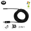 10M / 5M / 2M Lens 5,5 milímetros cabo USB câmera de inspeção AN99 2em1 6LED Android impermeável endoscópio endoscópio Cobra inspeção