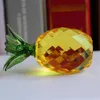 Crystal Gifts Yellow Block Pineapple Figurine Ornaments Christmas Sale Feng shui Festive Party House Desk Deocration Craft Gift