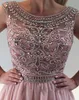 Cheap Pink A Line Homecoming Dress Rhinestones Beaded Backless Juniors Sweet 15 Graduation Cocktail Party Dress Plus Size Custom Made