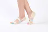 Colorido de cinco dedo de ioga meias femininas algodão tiras respiráveis ​​esportes meias de borracha não deslizante Pilates Socks ioga dança Sox