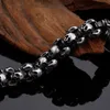 Punk mat brillant crâne Bracelets pour hommes en acier inoxydable brossé crâne charme lien chaîne Brecelet mâle gothique bijoux 6179955