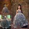 Fairy Broderi Flower Girl Dress V Neck Ball Gown Girls Pageant Dress Custom Made Kids Prom Crows