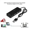 Freeshipping USB 2.0 Hub TO 3-Port USB 2.0 + Headphone + Mic Ports 7.1CH Sound Adapter Multi Ports Splitter Sound Cards