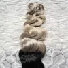 Ombre Micro Ring Hair Extensions T1b/grijs Body Wave Zilvergrijs Ombre micro loop hair extensions 100G Zilvergrijs Echt Menselijk Haar Extensions