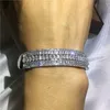 choucong Luxury bracelet Pincess cut Diamond S925 Silver Filled Party Wedding bangle for women Fashion accessaries