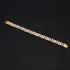 10MM 21.5CM Yellow Gold Silver Color Iced Out CZ Chain Bracelet for Men Fashion Cool Hip Hop Bracelet Link Chain