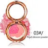 Rose Blush Powder polvo horneado Maquillaje Baking Blush With Puff Bronzer Baked Cheek Color Blusher Palette