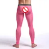 Roupa interior dos homens Sexy Transparente Leggings Zentai Ballet Silk long johns Trajes Super stretch Nylon Spandex para Homens frete grátis