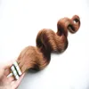Tejp i mänskliga hårförlängningar 100g 40st Body Wave Seamless Hair Adhesives Nonremy Hud Hud Weft Salon Style 16quot18quot202574467
