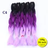 Extensions de cheveux tressés synthétiques Kanekalon trois tons ombrés entiers Xpression Jumbo Box tresses cheveux 24 pouces 100gPièce8852935