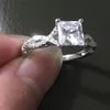 Anello vintage da donna Fede nuziale di fidanzamento in argento sterling 925 con diamante da 2 ct fatta a mano con taglio principessa per donna266I