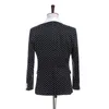 Uitstekend zwart wit punt bruidegom smoking One Button Side Vent GroomsMen Blazer Hoge Kwaliteit Mannen Business Prom Pak (Jack + Pants + Tie + Vest)