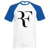 O5BG 2018 Yeni Yaz Roger Federer Erkekler T Shirt RF Raglan Moda% 100 Pamuk Hip Hop Gevşek Tişört Üstleri Tees Marka Giyim