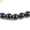 CSJA 8MM Healing Natural Stone Black Onyx Agate Beaded Stretch Bracelets for Men Mala Yoga Beads Silver Tree of Life Charms Jewelr264j