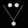 Moda Druzy Drusy Necklace Brincos 12mm de aço inoxidável redondo resina Druzy colar brincos de jóias conjunto