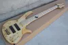 Guitar Factory Custom Natural Wood Burl Patroon 24 Frets 5 Strings Electric Bass Guitar Ash met Taiji Patroon1492984