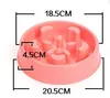 플라스틱 개가 천천히 먹는 애완 동물 피더 강아지 고양이 먹이 그릇 건강한 애완 동물을위한 질식 컨테이너 방지