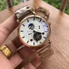 Luxury mens wristwatches business watches men flywheel Moon phase Sub-Dials Work Mechanical automatic waterproof male watch For man Christmas gifts reloj de lujo