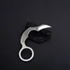 Karambit garra faca 9cr18 lâmina de cetim alça de aço fixo lâmina knvies com abs k bainha H5454