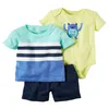 Hot! high quality Teamsters baby boy & girl clothing set short T-shirt + shorts or + romper 3 pcs Set baby clothes